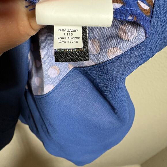 Kate Spade Size 6 Fit & Flare Mini Dress Blue White Geo Dot Poplin Cotton Blend - Picture 12 of 12